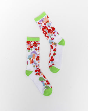 Sock candy mushroom forest tennis crew sock cute tennis socks